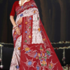 Minu batik Malai Cotton printed saree .